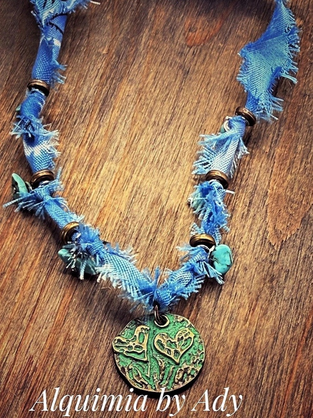 Alquimia by Ady Statement Necklace in Blue & Green Like New